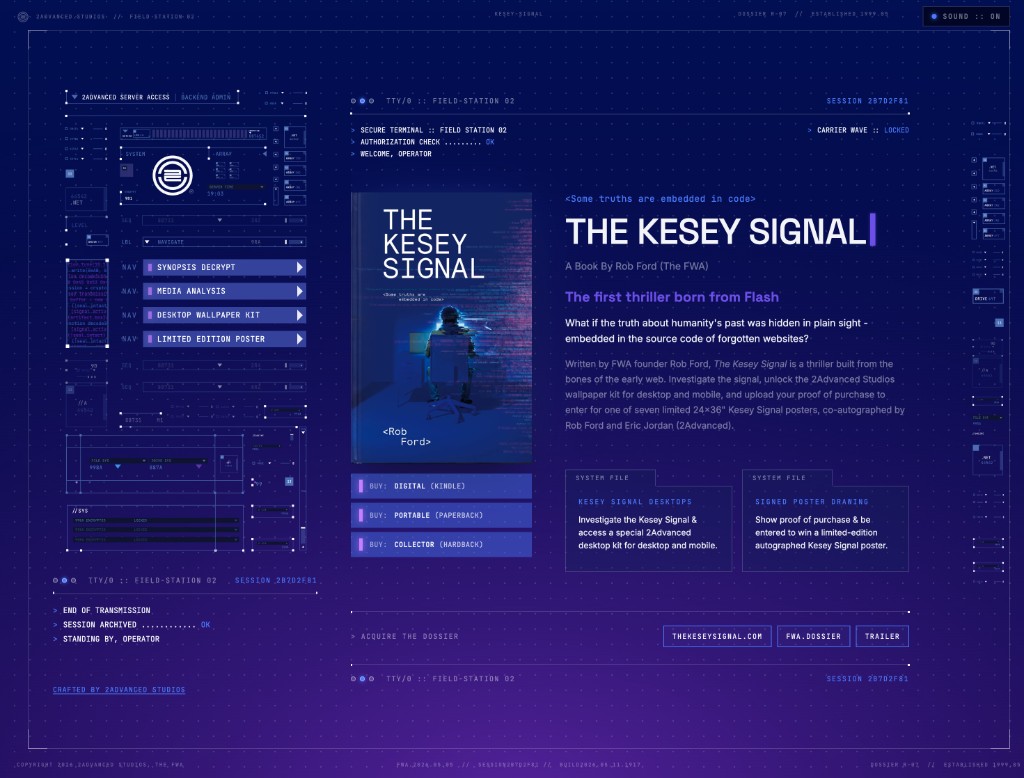 The Kesey Signal Field Station 02 microsite interface